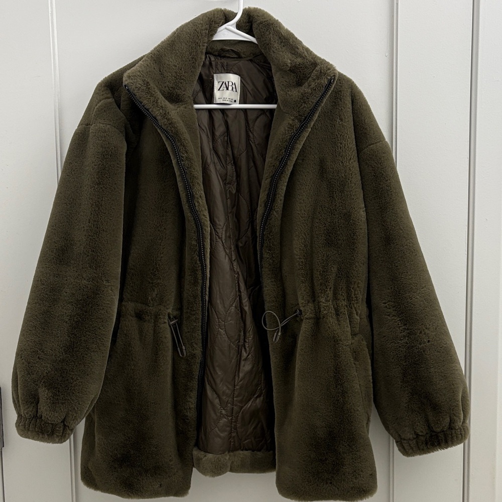 Zara Dark Brown Plush Jacket